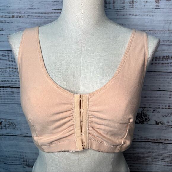 Amoena Large C/D Frances Wire Free Front Closure Bra 2128 Nude - Picture 1 of 9